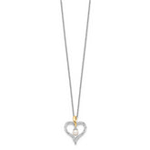 Sentimental Expressions Sterling Silver Gold-plated FW Cultured Pearl Heart and Soul 18in Necklace